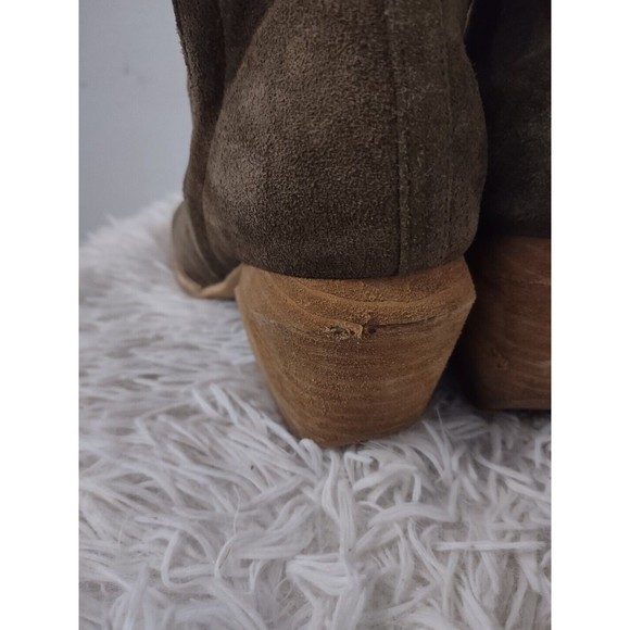 Jeffrey Campbell Tan Olive Suede Orwell Ankle Boots Booties women's Size 8 - Picture 4 of 9